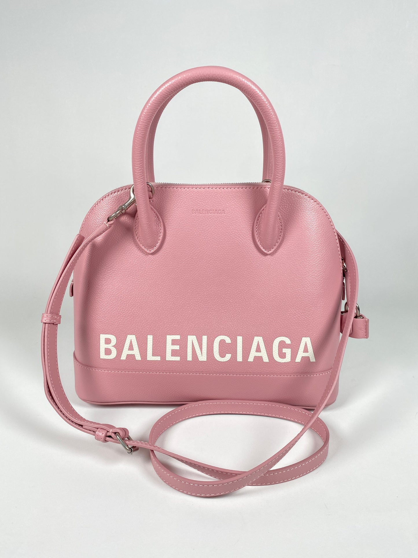 BALENCIAGA - VILLE SMALL TOP HANDLE LOGO PRINTED CROSS BODY BAG - NEW