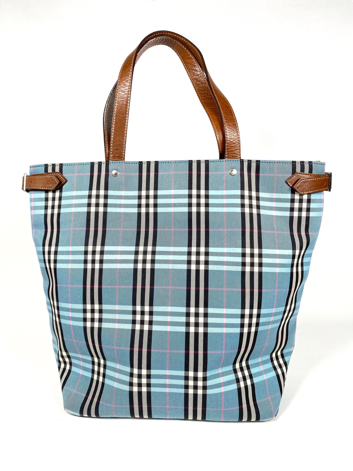 BURBERRY - BLUE NOVACHECK TOTE BAG - BLUE LABEL