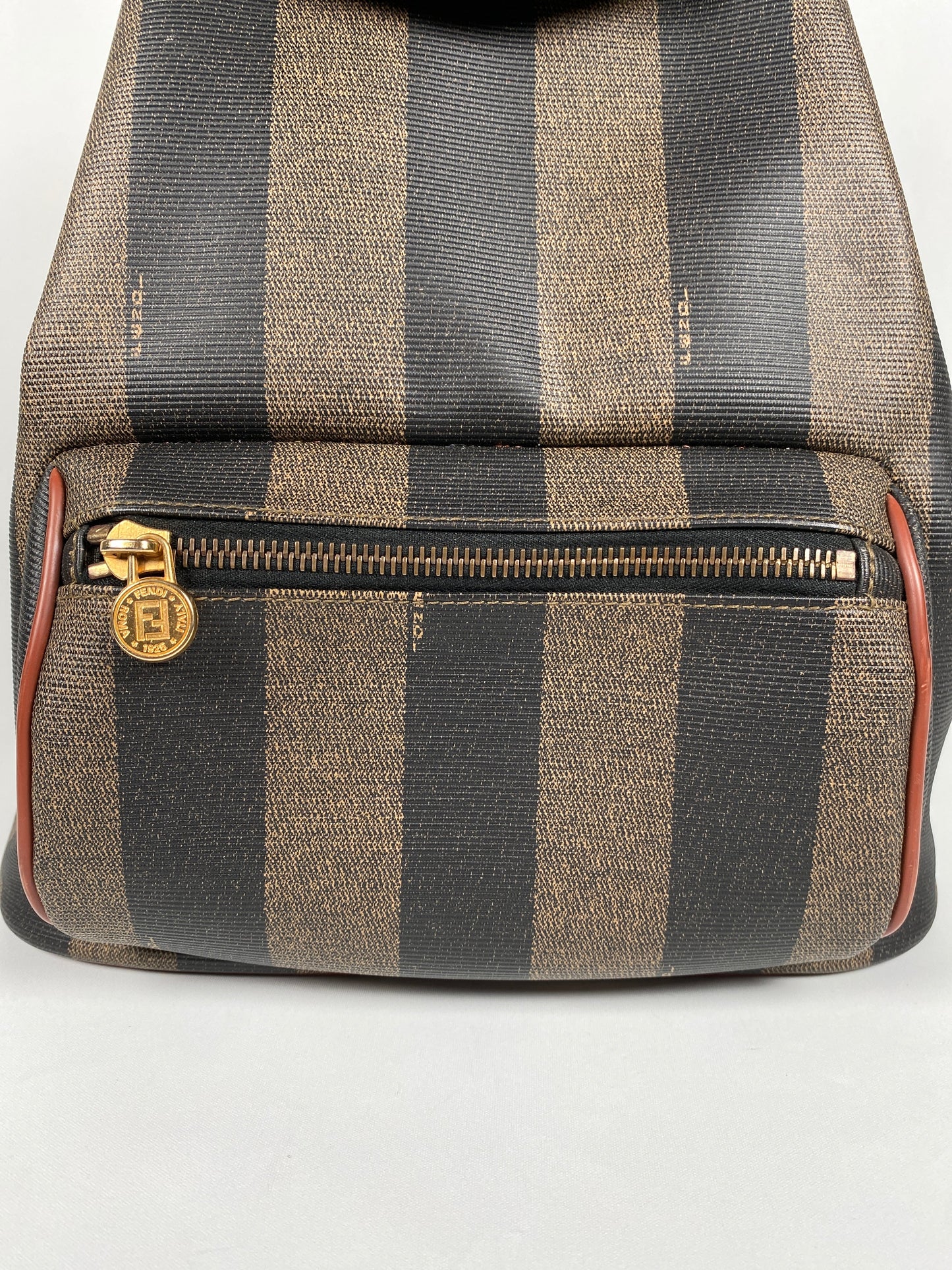 FENDI - VINTAGE PEQUIN CANVAS & LEATHER BACKPACK