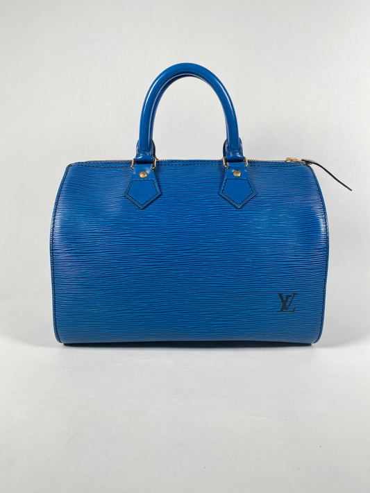 LOUIS VUITTON - BLUE EPI LEATHER SPEEDY 30 BAG - YR 1991