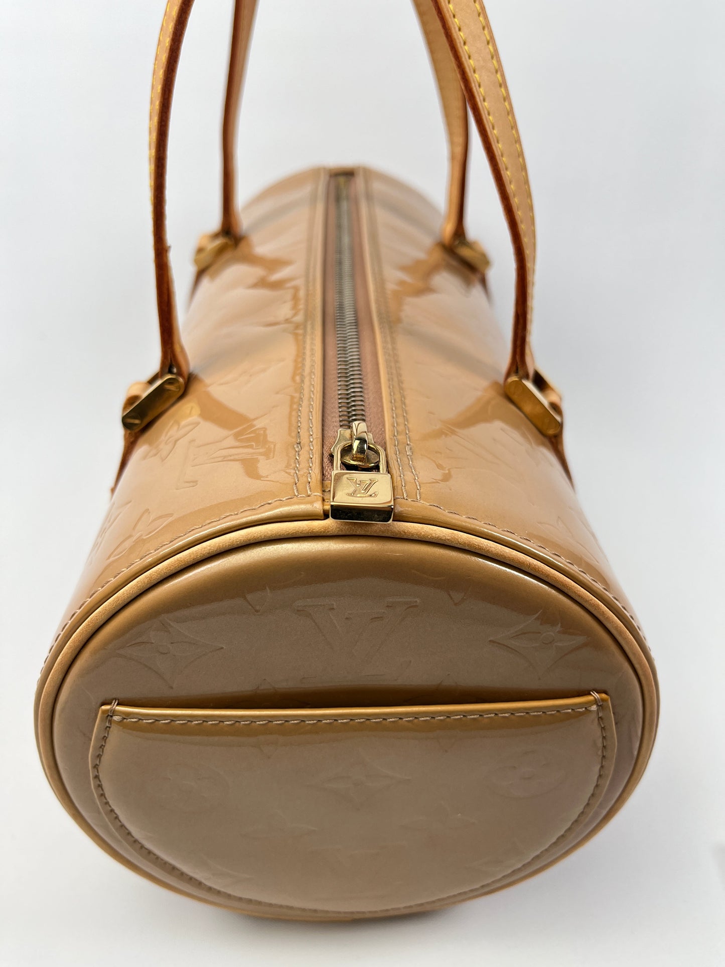 LOUIS VUITTON - BEDFORD PAPILLON BAG IN BEIGE MONOGRAM VERNIS