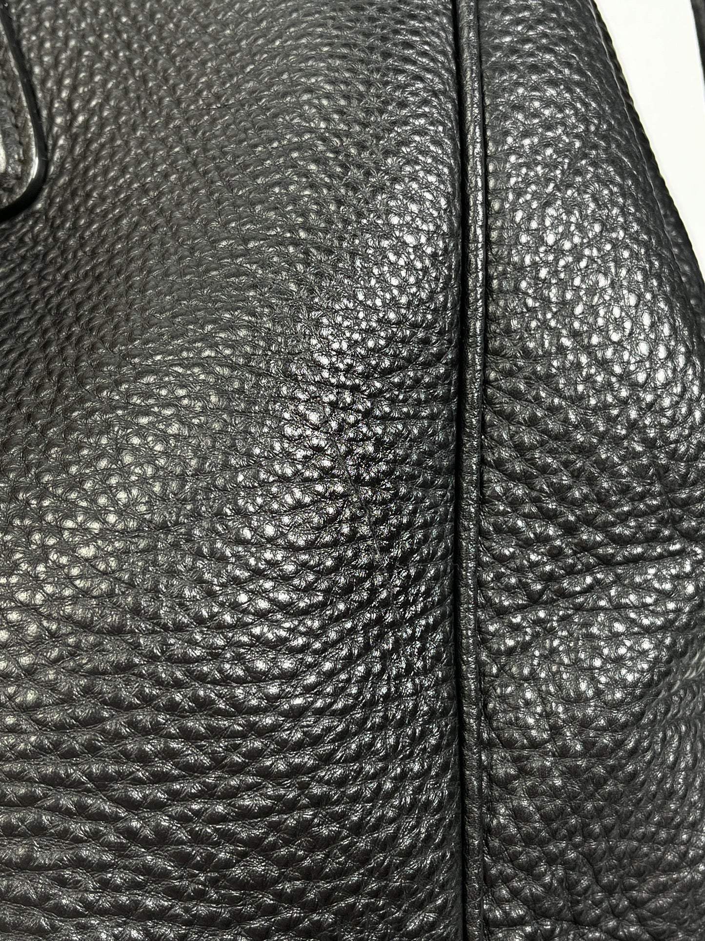 PRADA - VITELLO DAINO SHOPPING TOTE BAG BLACK LEATHER