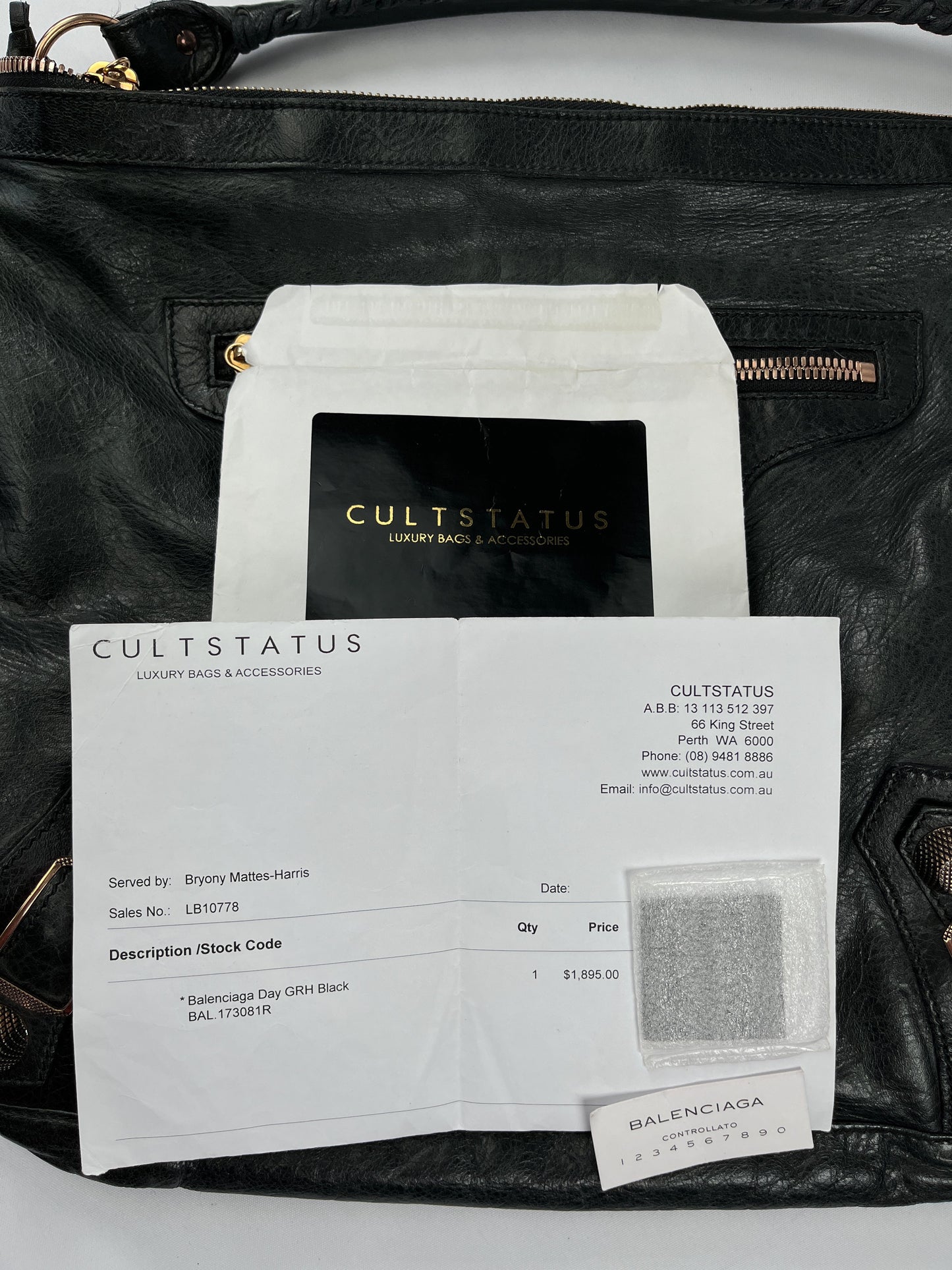 BALENCIAGA - DAY HOBO MOTORCYCLE BAG BLACK