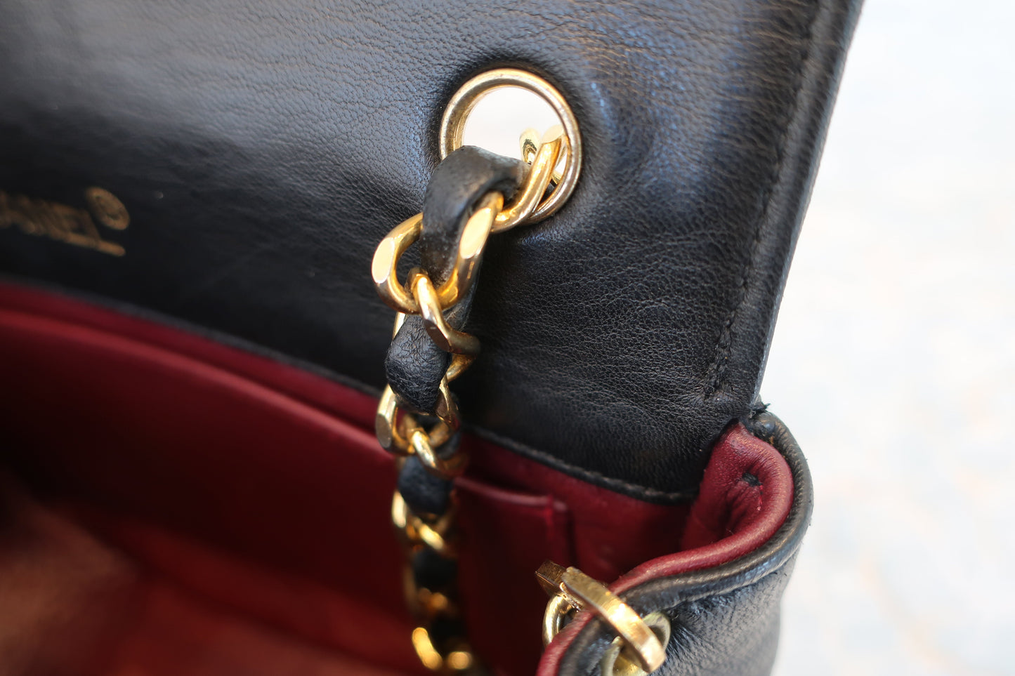 CHANEL/シャネル マトラッセチェーンショルダーバッグ ラムスキン ブラック/ゴールド金具 ショルダーバッグ 700070094