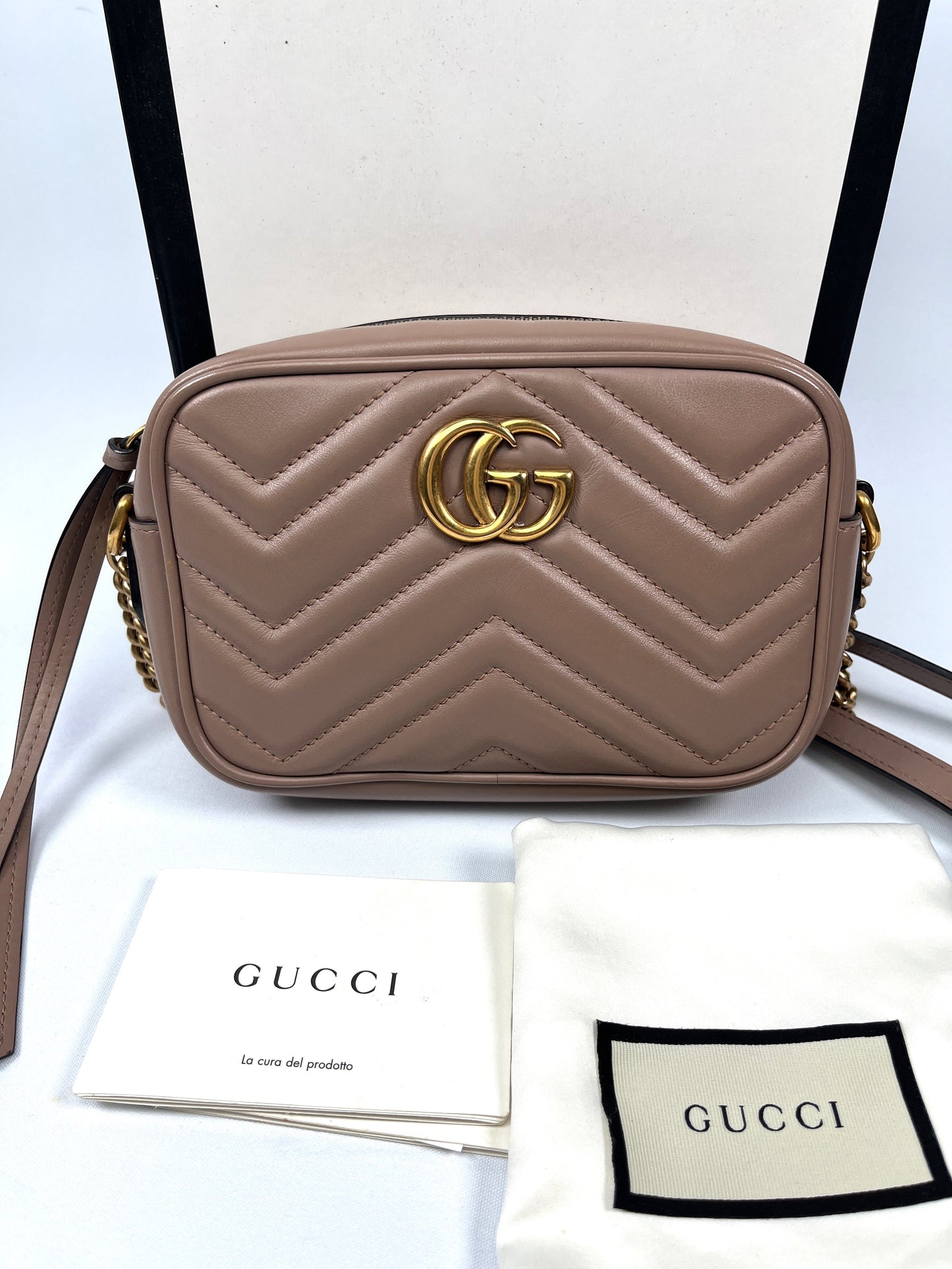 GUCCI - MARMONT MATELASSE MINI BAG DUSTY PINK
