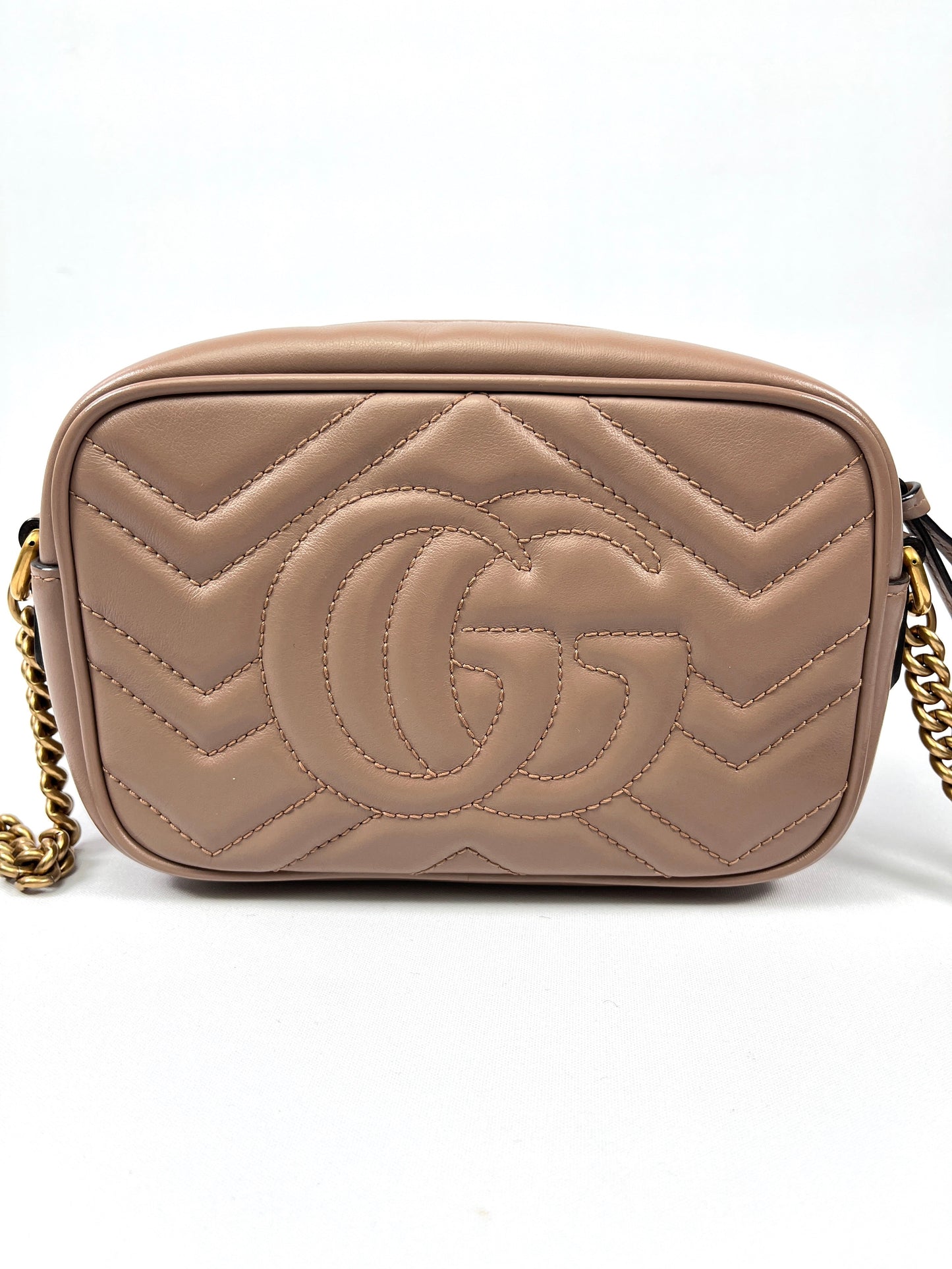 GUCCI - MARMONT MATELASSE MINI BAG DUSTY PINK