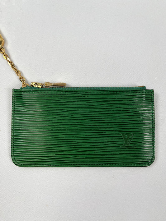 LOUIS VUITTON - GREEN EPI LEATHER POCHETTE CLES - RARE