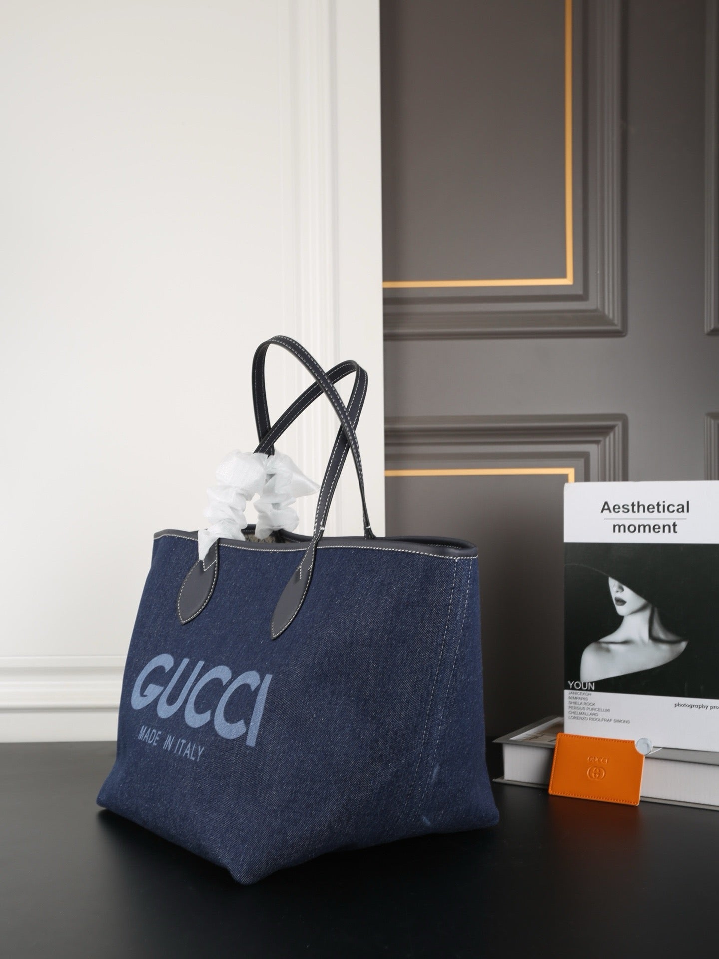 GC717 Gucci Totissima Large Reversible Tote Bag / 11"W x 10.6"H x 10.6"D