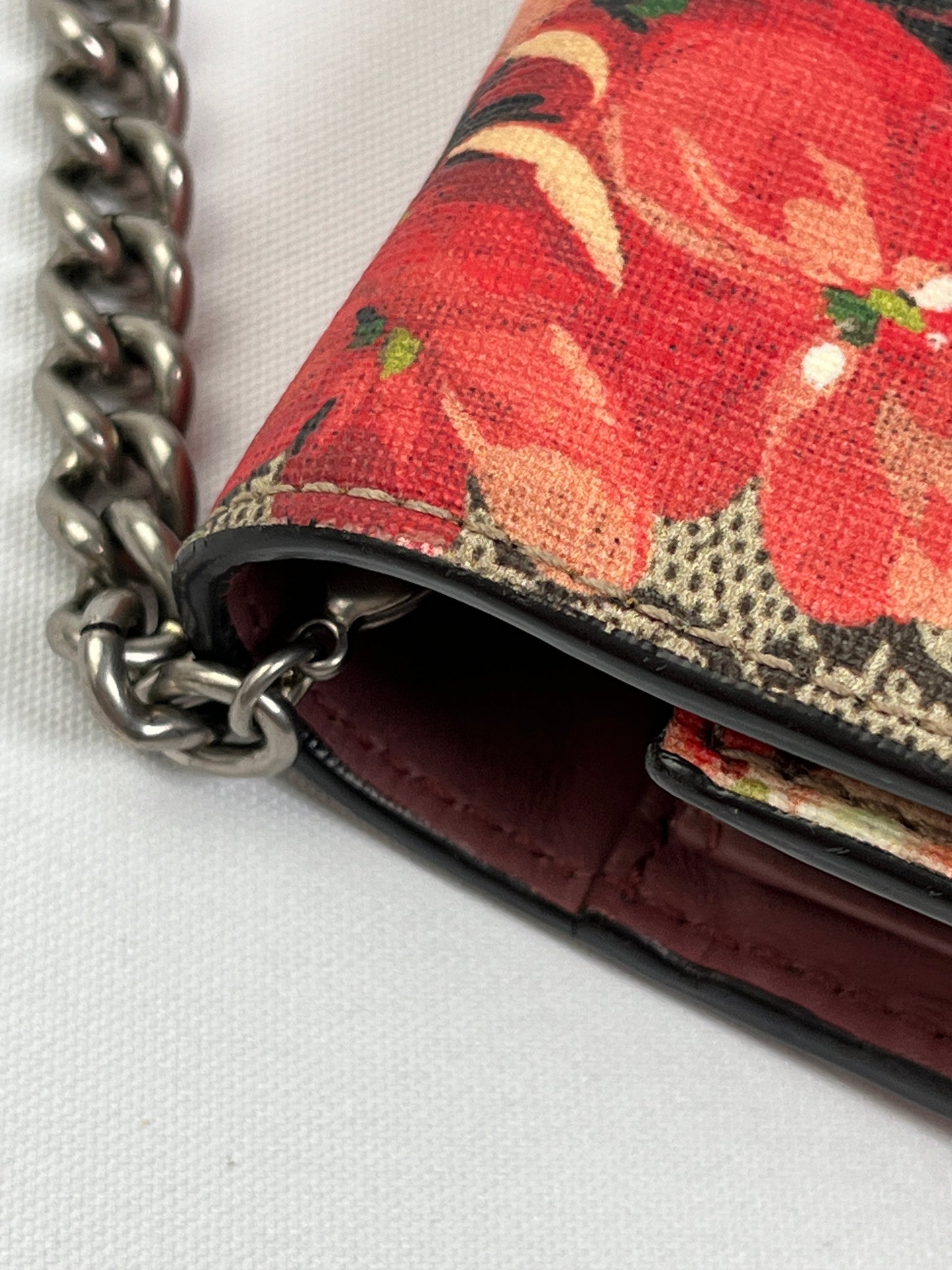 GUCCI - DIONYSUS GG SUPREME BLOOMS PRINT CHAIN WALLET
