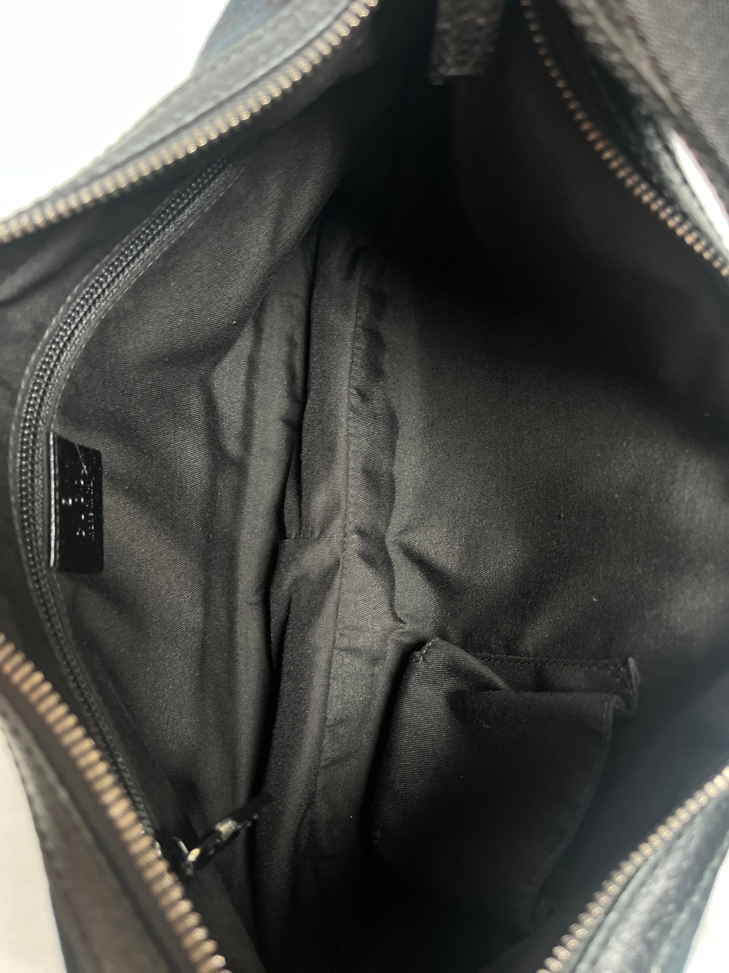 GUCCI - BLACK GG CANVAS HALF MOON HOBO CROSS BODY BAG