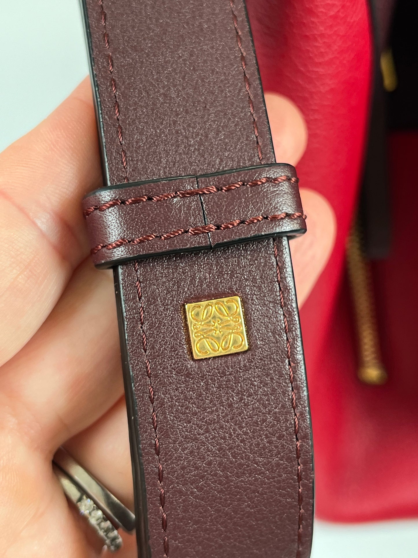 LOEWE - SMALL HAMMOCK BAG BURGUNDY & RED