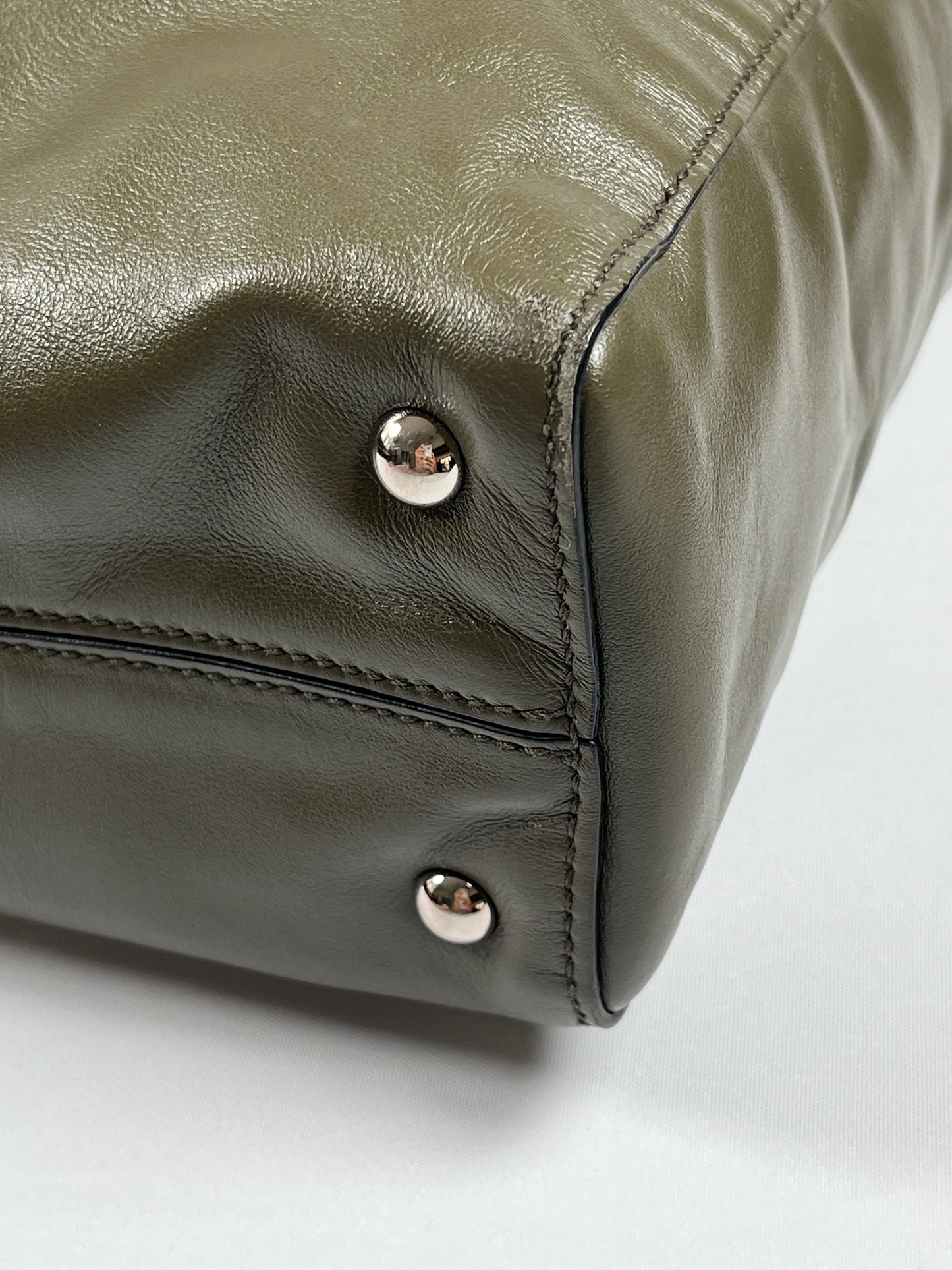 MIU MIU - DARK GREEN VITELLO LUX TOTE