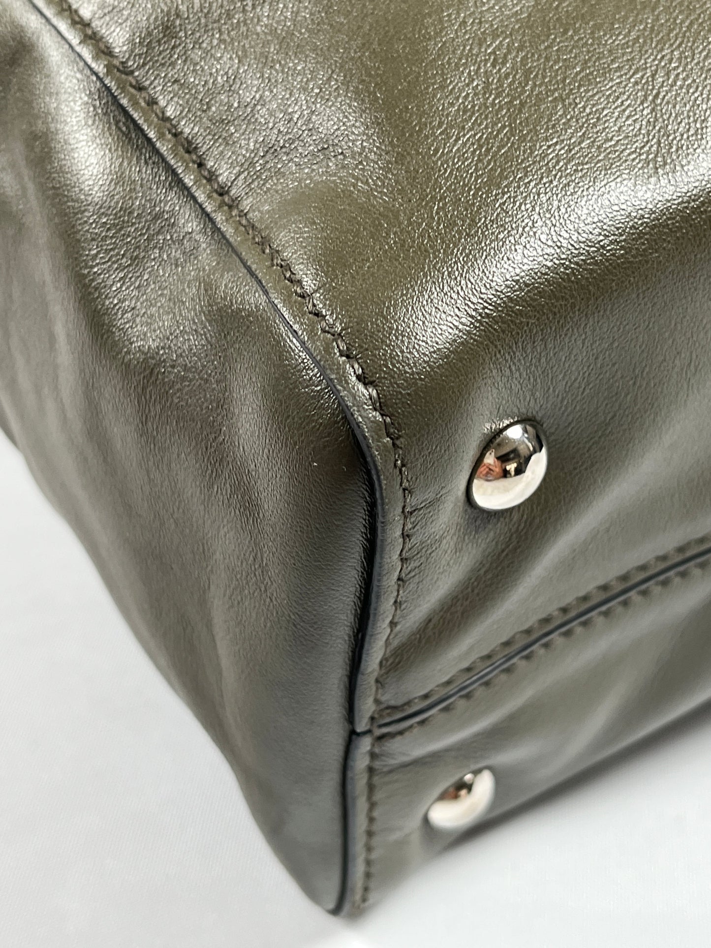 MIU MIU - DARK GREEN VITELLO LUX TOTE