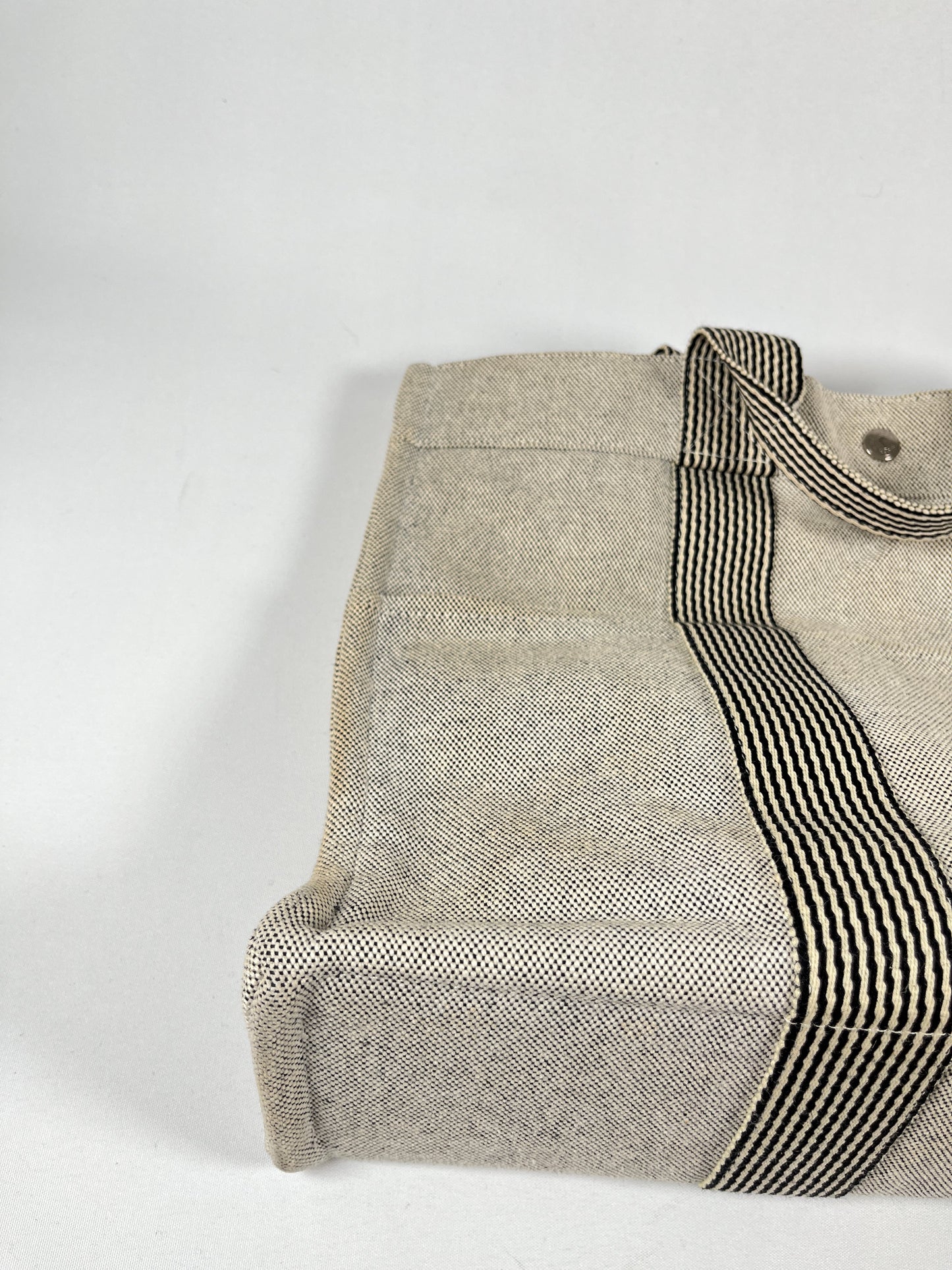 HERMÈS - GRAY COTTON CANVAS FOURRE-TOUT GM TOTE