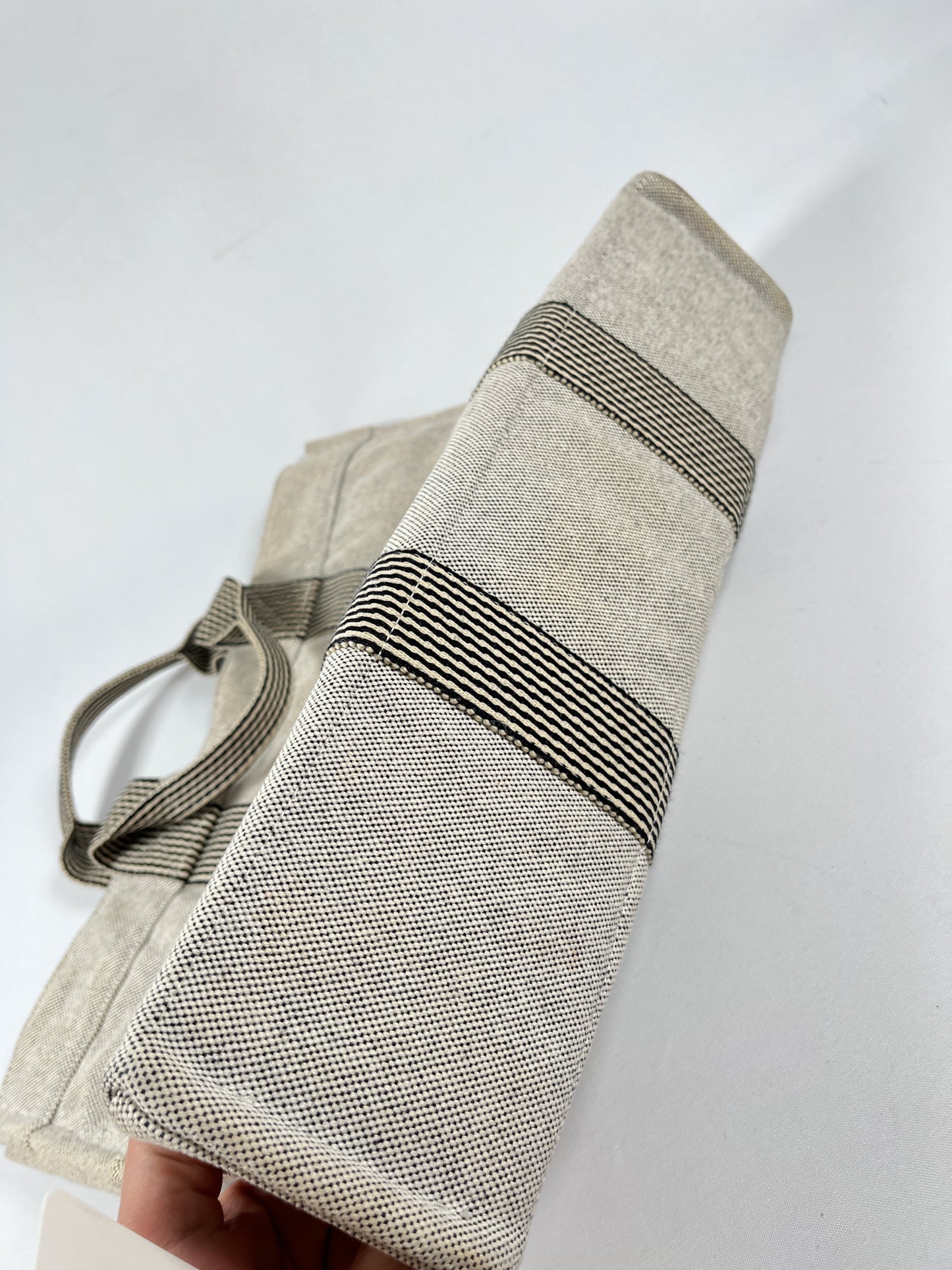 HERMÈS - GRAY COTTON CANVAS FOURRE-TOUT GM TOTE