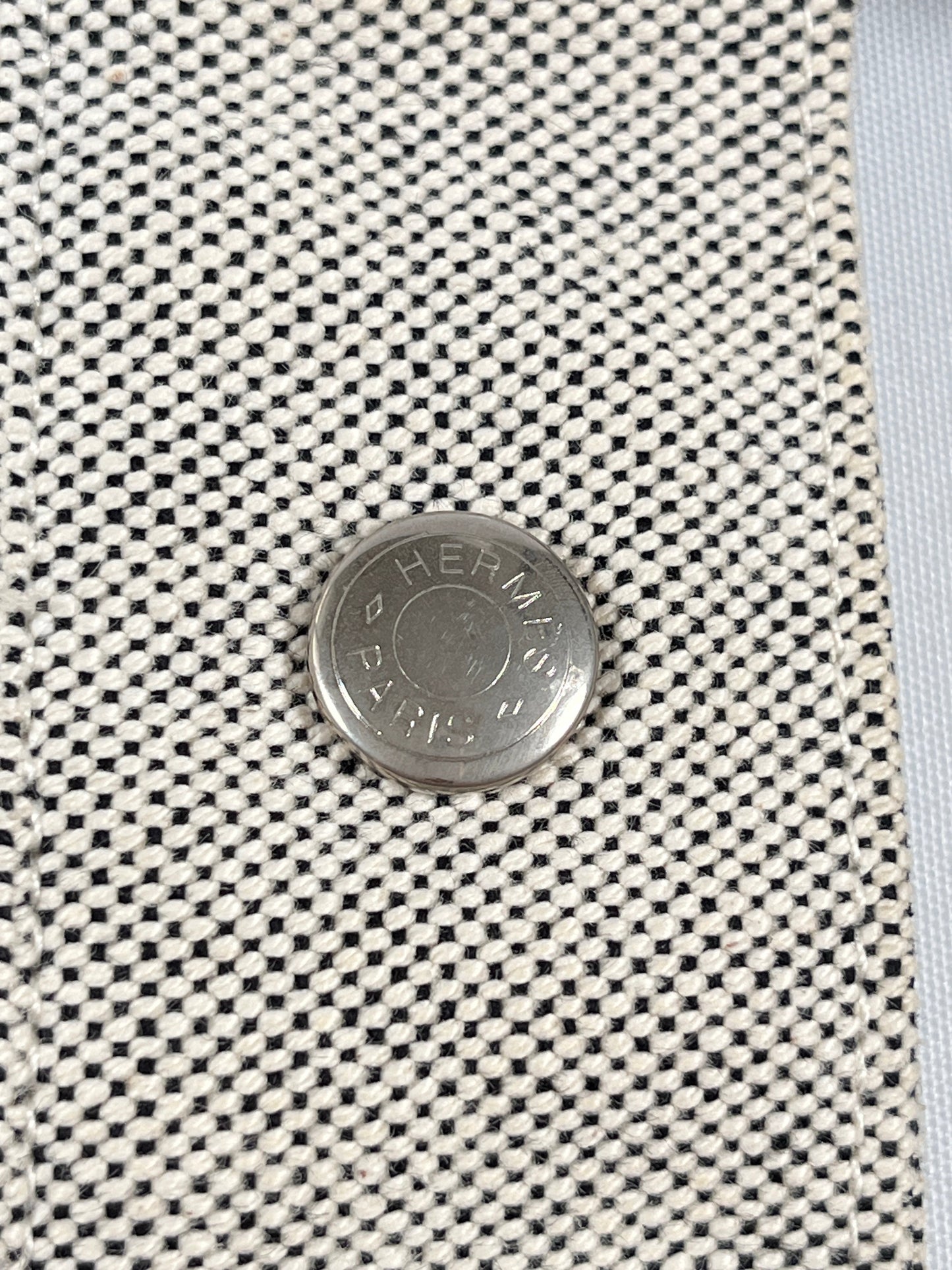 HERMÈS - GRAY COTTON CANVAS FOURRE-TOUT GM TOTE