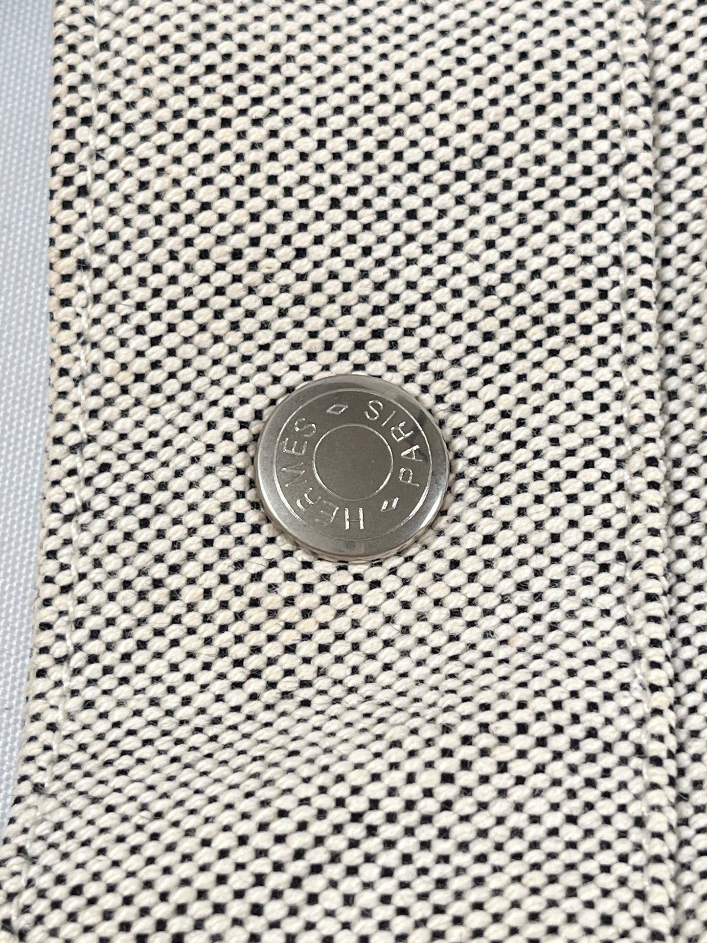HERMÈS - GRAY COTTON CANVAS FOURRE-TOUT GM TOTE
