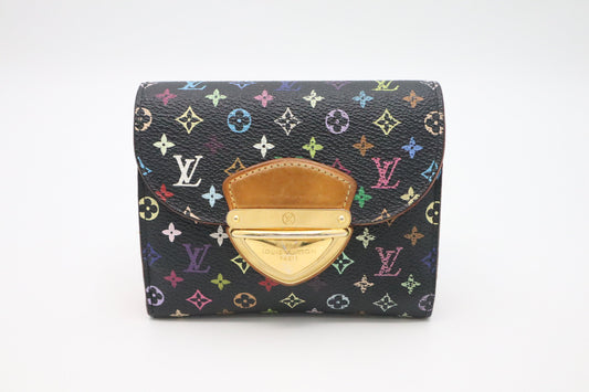 Louis Vuitton Portefeuille Joy Wallet in Black Multicolor Monogram Canvas