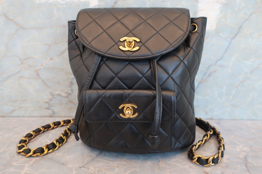 CHANEL/シャネル マトラッセチェーンリュック ラムスキン ブラック/ゴールド金具 リュック 700070193