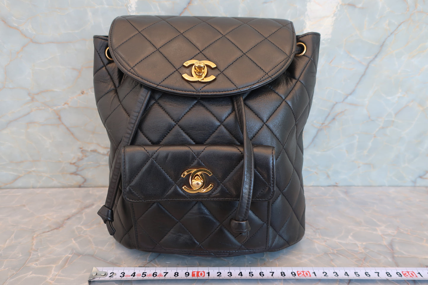 CHANEL/シャネル マトラッセチェーンリュック ラムスキン ブラック/ゴールド金具 リュック 700070193
