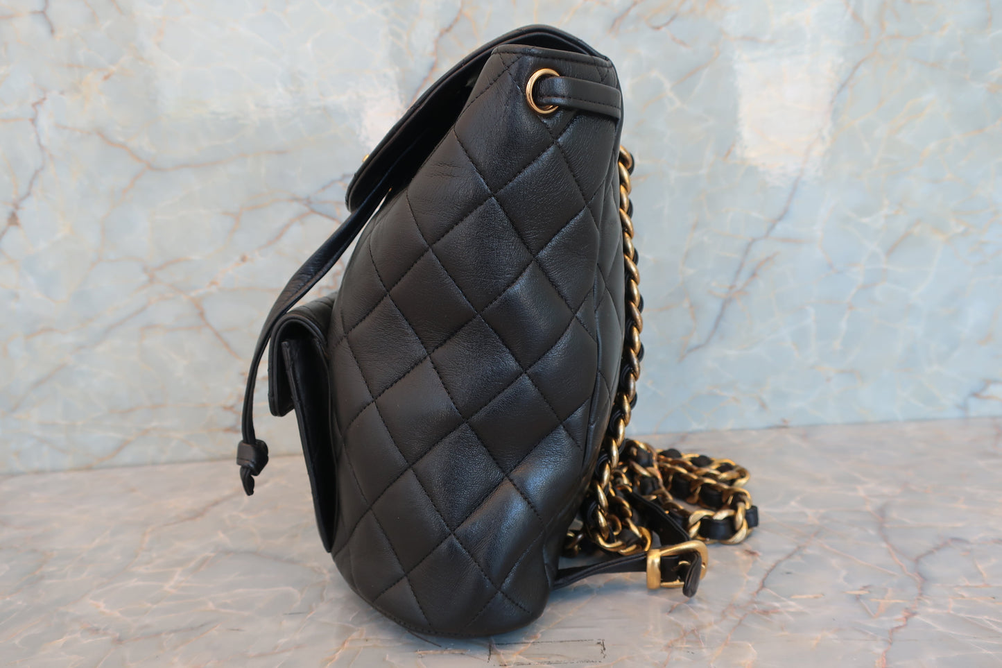 CHANEL/シャネル マトラッセチェーンリュック ラムスキン ブラック/ゴールド金具 リュック 700070193