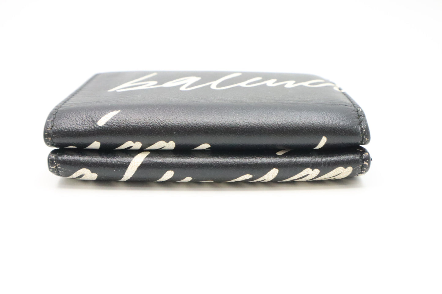 Balenciaga Compact Wallet in Black Graffiti Leather