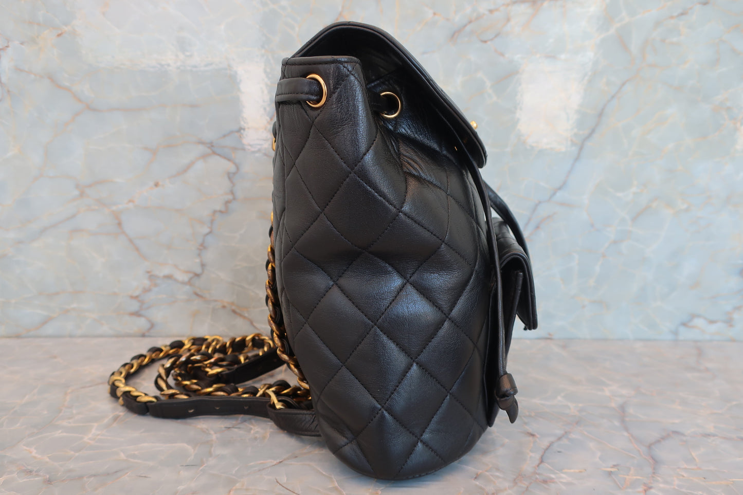 CHANEL/シャネル マトラッセチェーンリュック ラムスキン ブラック/ゴールド金具 リュック 700070193