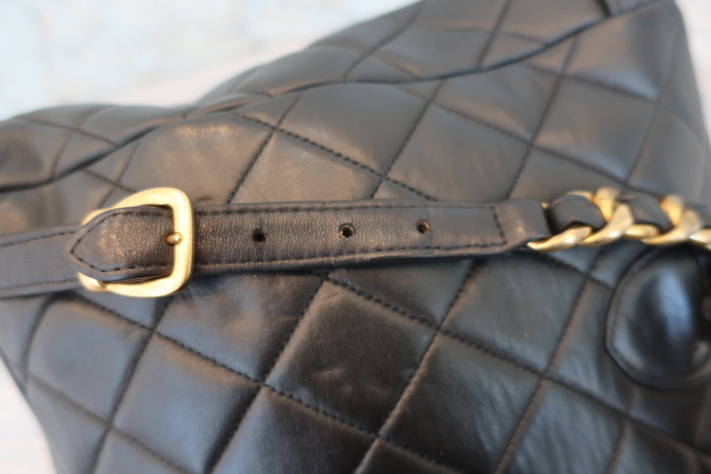 CHANEL/シャネル マトラッセチェーンリュック ラムスキン ブラック/ゴールド金具 リュック 700070193