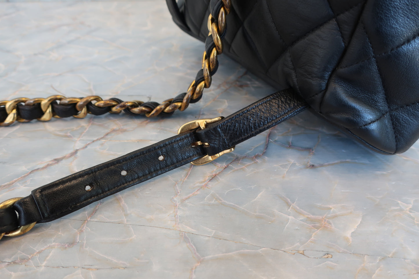 CHANEL/シャネル マトラッセチェーンリュック ラムスキン ブラック/ゴールド金具 リュック 700070193