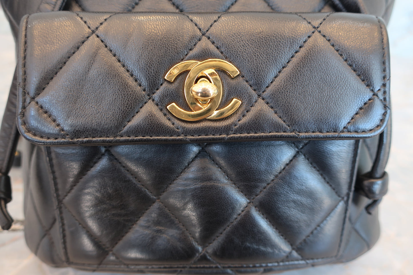 CHANEL/シャネル マトラッセチェーンリュック ラムスキン ブラック/ゴールド金具 リュック 700070193
