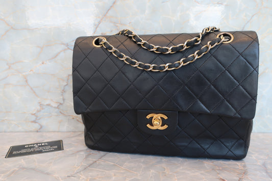 CHANEL/シャネル マトラッセWフラップWチェーンショルダーバッグ ラムスキン ブラック/ゴールド金具 ショルダーバッグ 700070112