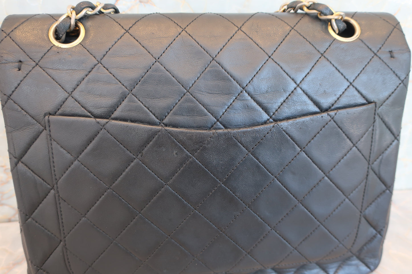 CHANEL/シャネル マトラッセWフラップWチェーンショルダーバッグ ラムスキン ブラック/ゴールド金具 ショルダーバッグ 700070112