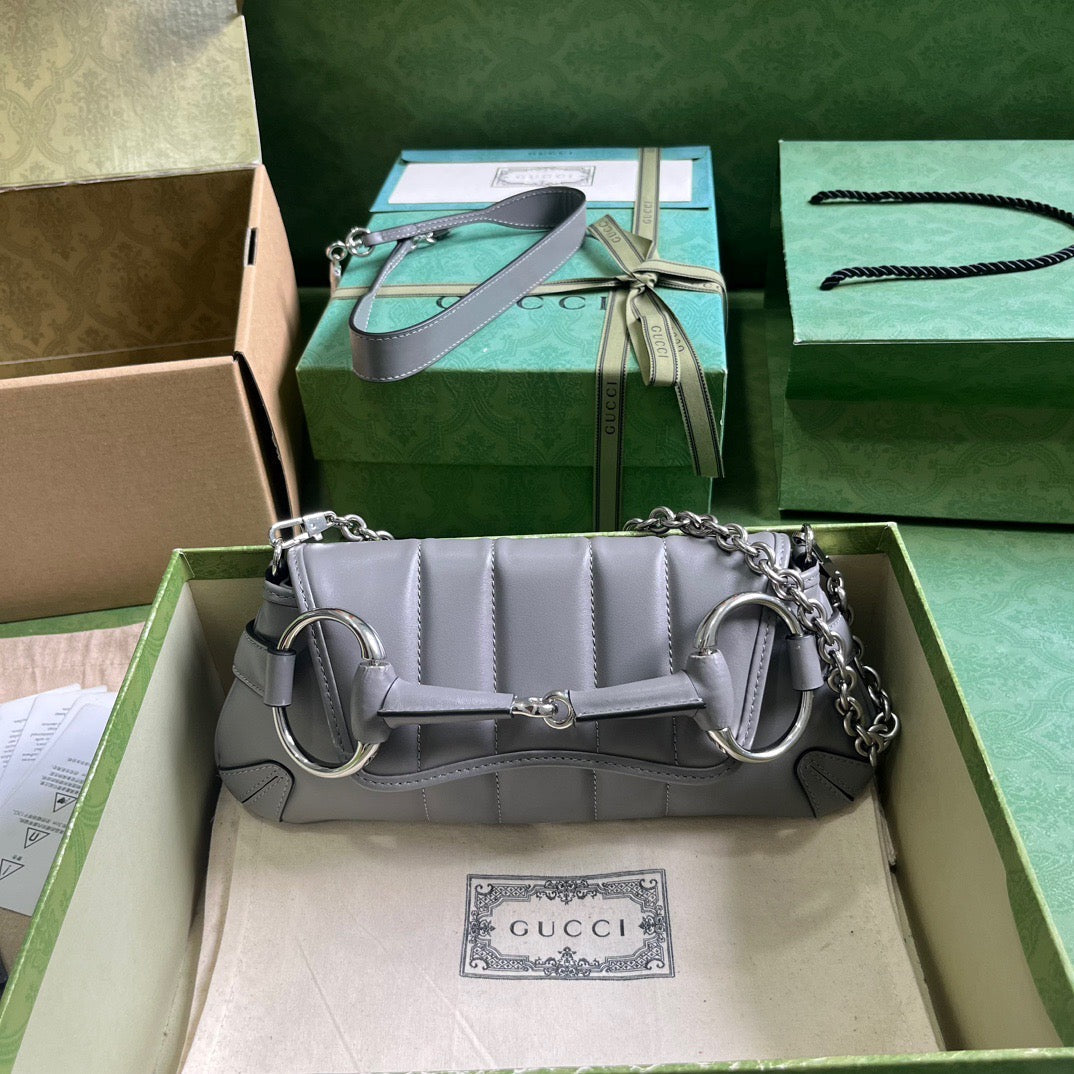 GC591 Gucci Horsebit Chain Small Shoulder Bag / HIGHEST QUALITY VERSION / 10.6"W x 4.5"H x 2"D
