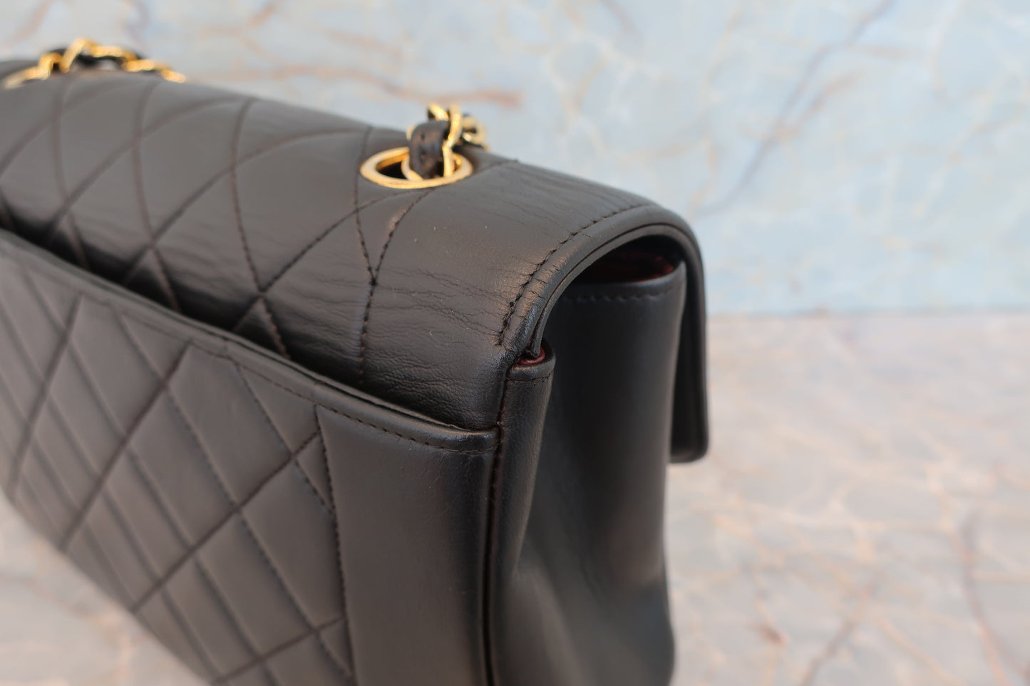 CHANEL/シャネル ダイアナマトラッセチェーンショルダーバッグ ラムスキン ブラック/ゴールド金具 ショルダーバッグ 700070186
