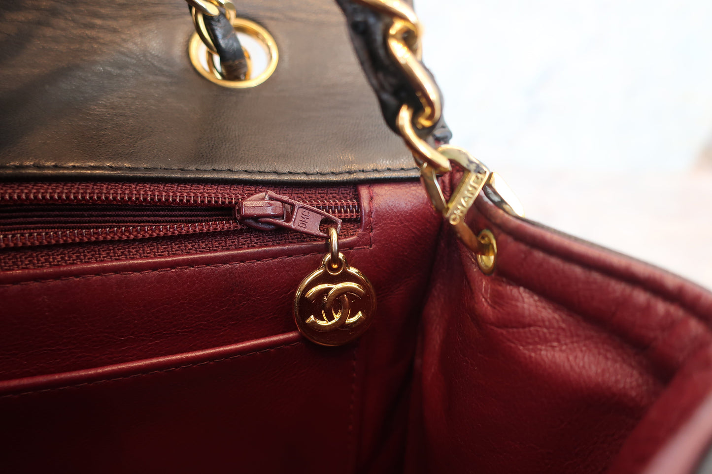 CHANEL/シャネル ダイアナマトラッセチェーンショルダーバッグ ラムスキン ブラック/ゴールド金具 ショルダーバッグ 700070186