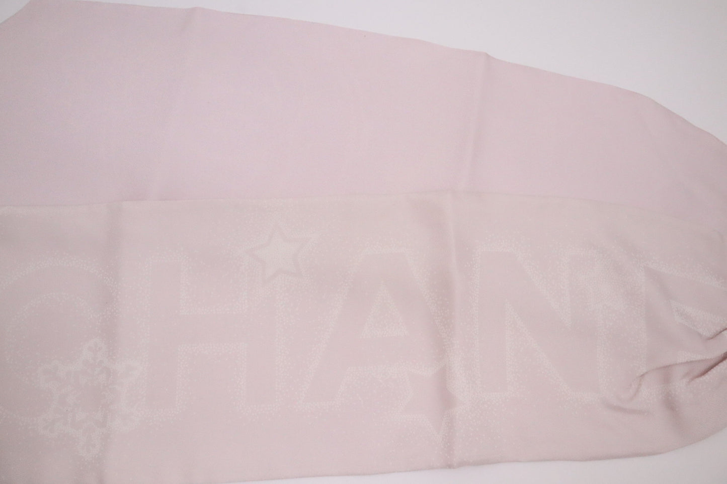 Chanel Snowflakes and Stars Scarf Tie in Pink Silk