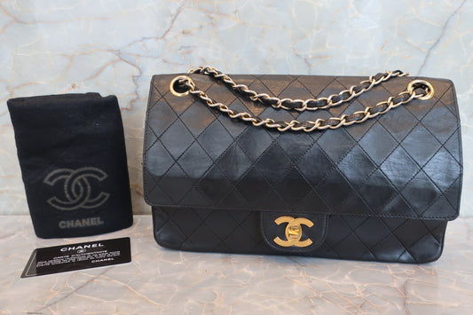 CHANEL/シャネル マトラッセWフラップWチェーンショルダーバッグ ラムスキン ブラック/ゴールド金具 ショルダーバッグ 700060191