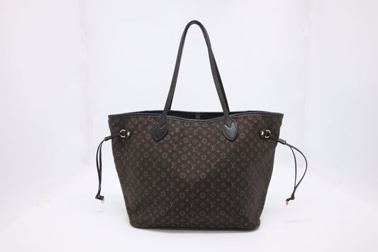 Louis Vuitton Mini Lin Idylle Neverfull MM Tote Bag in Ebene Monogram
