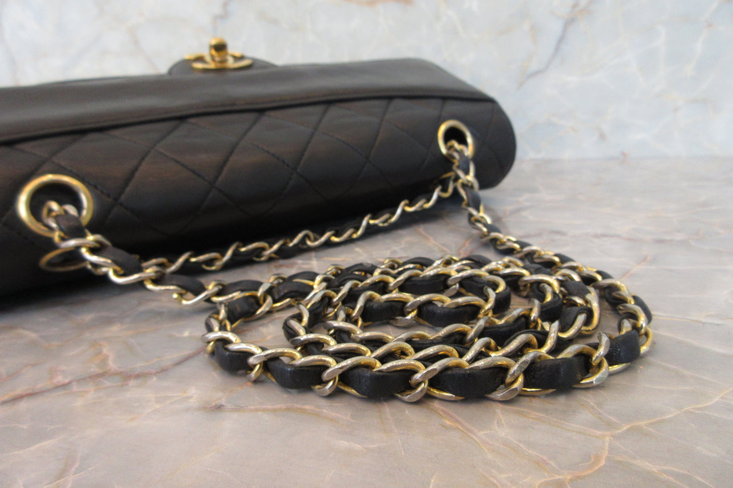 CHANEL/シャネル マトラッセチェーンショルダーバッグ ラムスキン ブラック/ゴールド金具 ショルダーバッグ 700070164