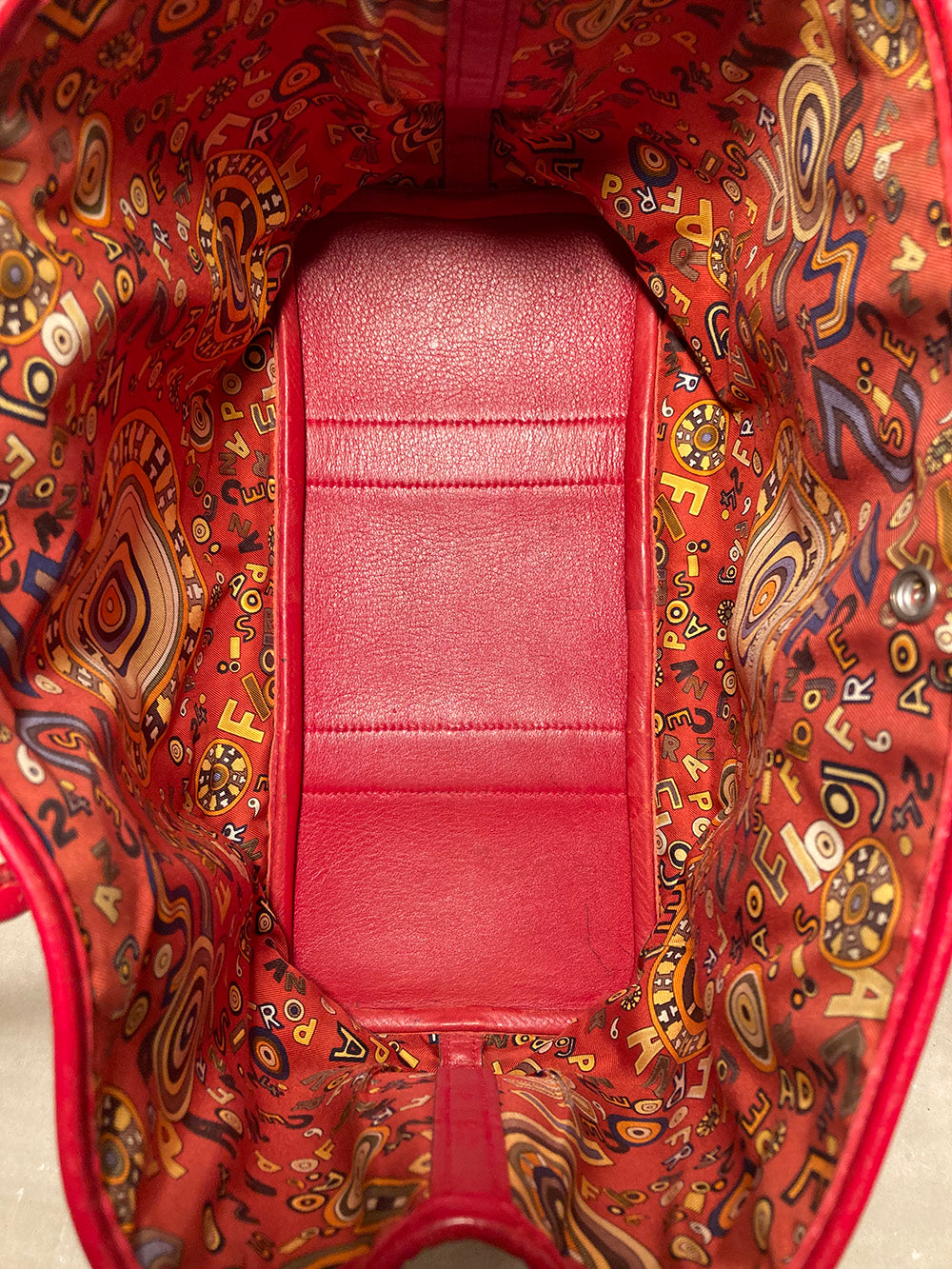 Hermes Red Leather Hand Painted Garden Party 30