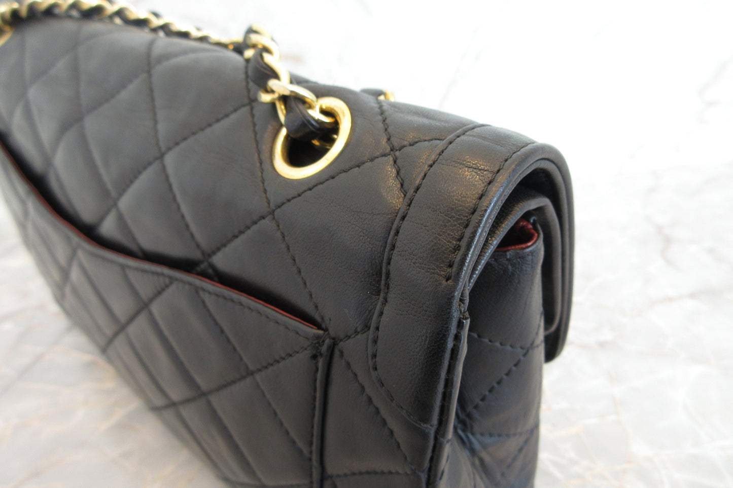 CHANEL/シャネル パリ限定マトラッセダブルフラップチェーンショルダーバッグ ラムスキン ブラック/ゴールド金具 ショルダーバッグ 700070214