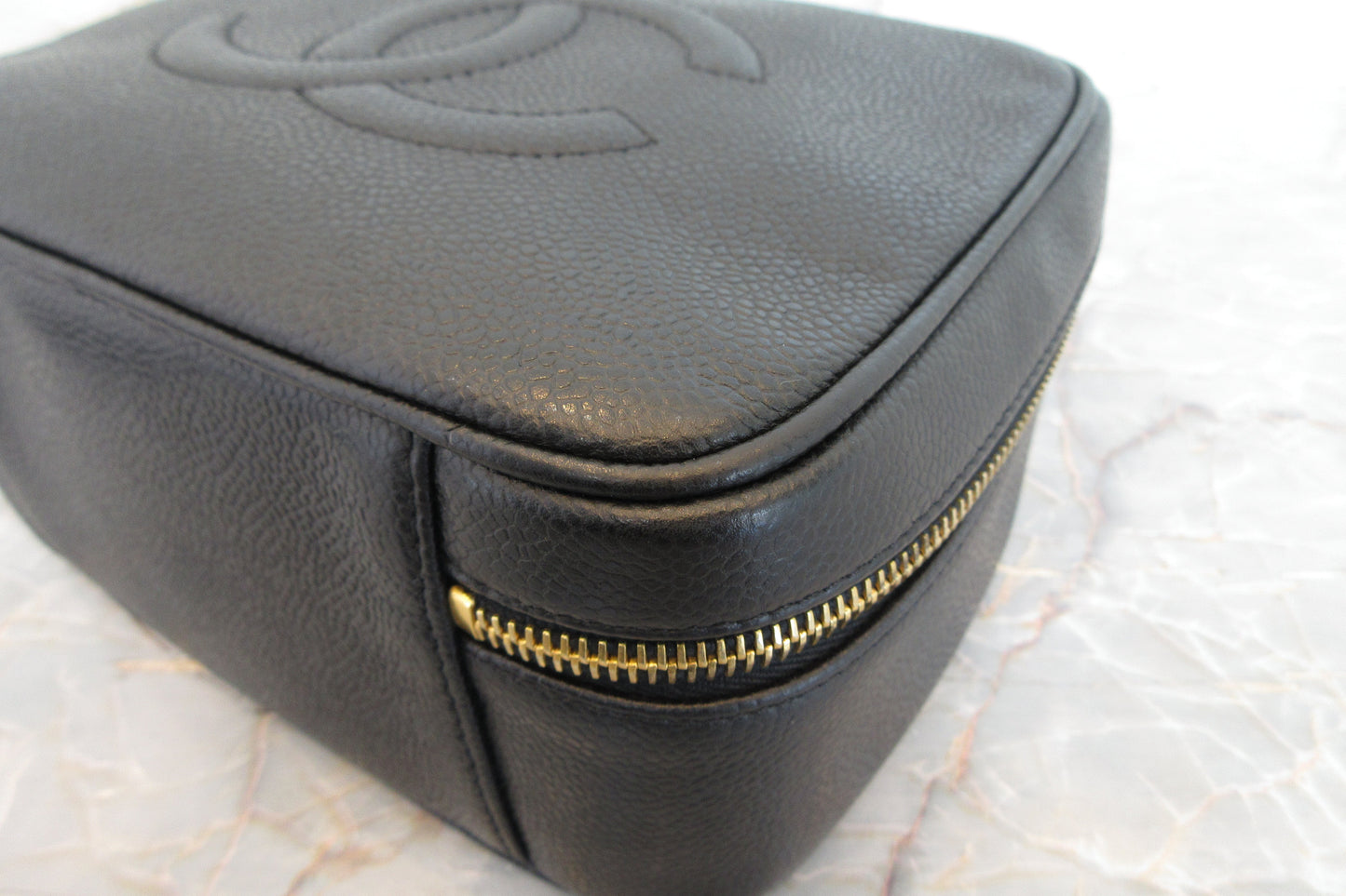 CHANEL/シャネル ココマーク2WAYチェーンショルダーバッグ キャビアスキン ブラック/ゴールド金具 バニティ 700070227