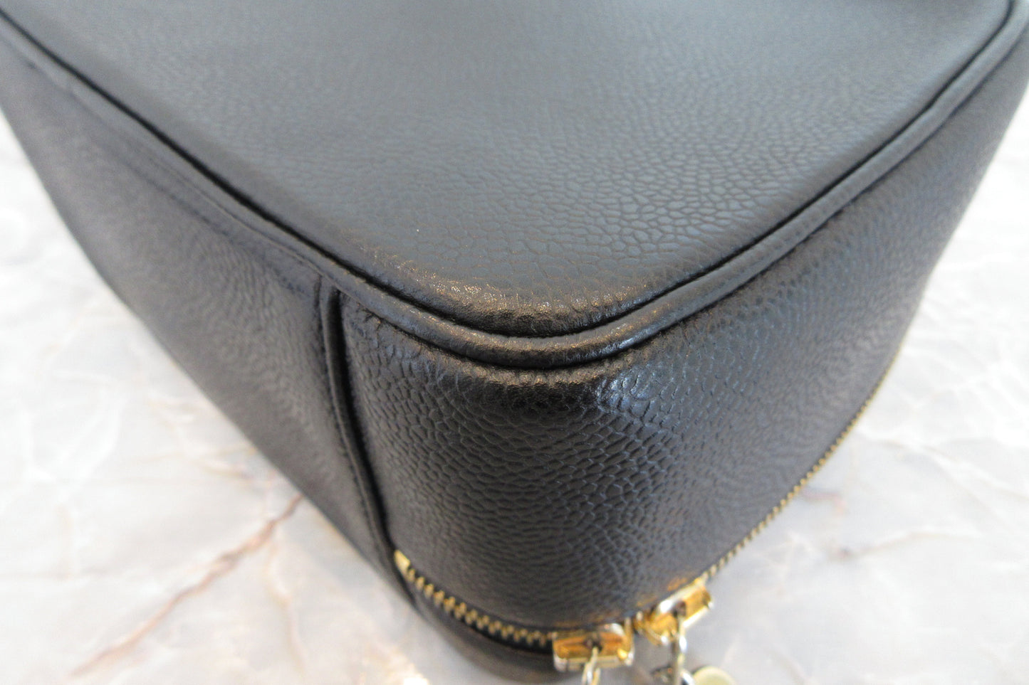 CHANEL/シャネル ココマーク2WAYチェーンショルダーバッグ キャビアスキン ブラック/ゴールド金具 バニティ 700070227