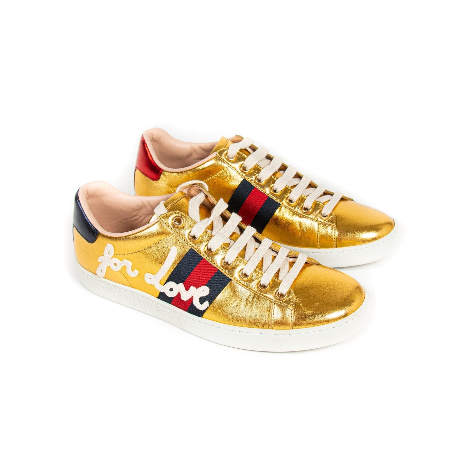 Gucci Ace Leather Embroidered Sneaker