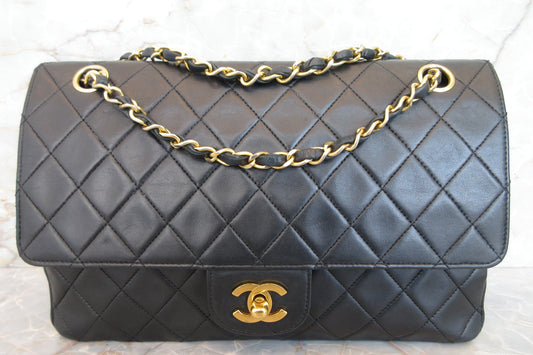CHANEL/シャネル マトラッセＷフラップチェーンショルダーバッグ ラムスキン ブラック/ゴールド金具 ショルダーバッグ 700070217