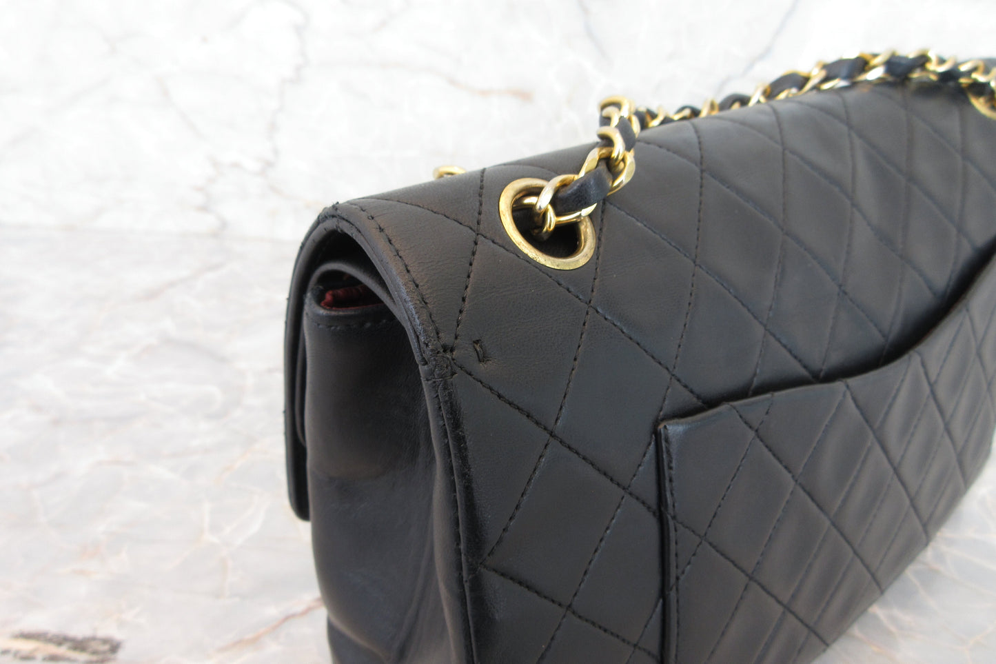 CHANEL/シャネル マトラッセＷフラップチェーンショルダーバッグ ラムスキン ブラック/ゴールド金具 ショルダーバッグ 700070217