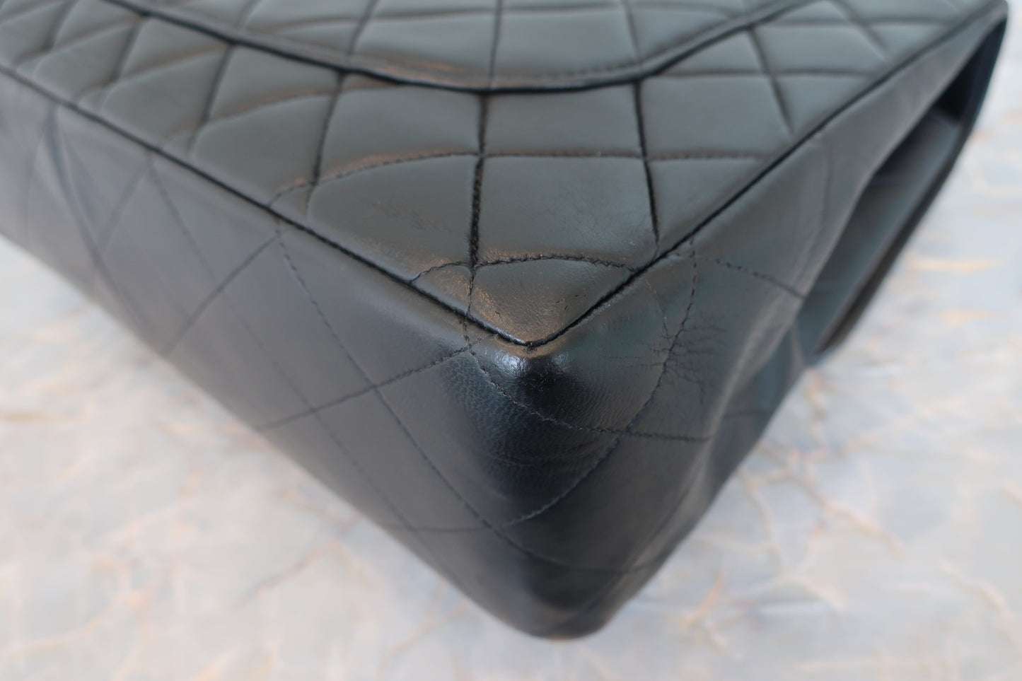 CHANEL/シャネル 中マトラッセシングルフラップチェーンショルダーバッグ ラムスキン ブラック/ゴールド金具 ショルダーバッグ 700050046