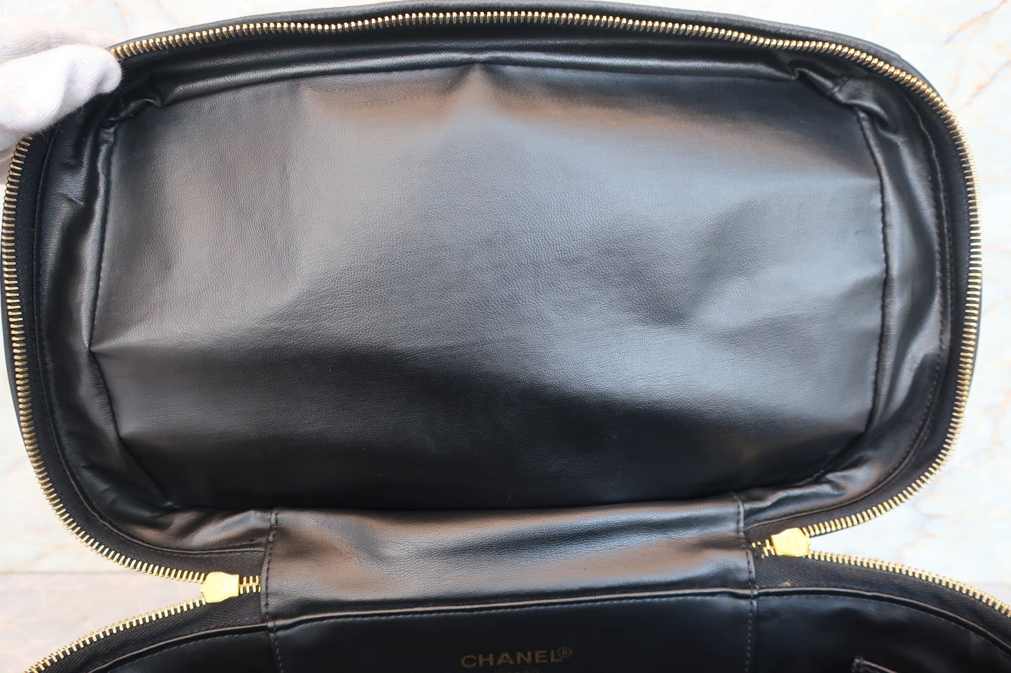 CHANEL/シャネル ココマーク2WAYチェーンショルダーバッグ キャビアスキン ブラック/ゴールド金具 バニティ 700070262