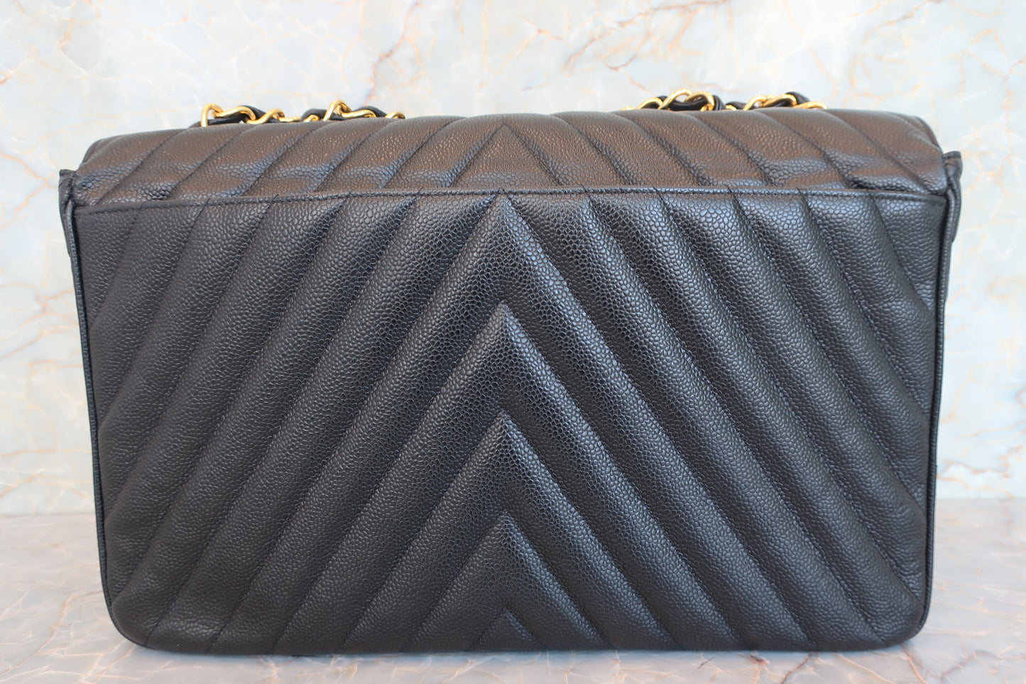 CHANEL/シャネル Vステッチチェーンショルダーバッグ キャビアスキン ブラック/ゴールド金具 ショルダーバッグ 700070249
