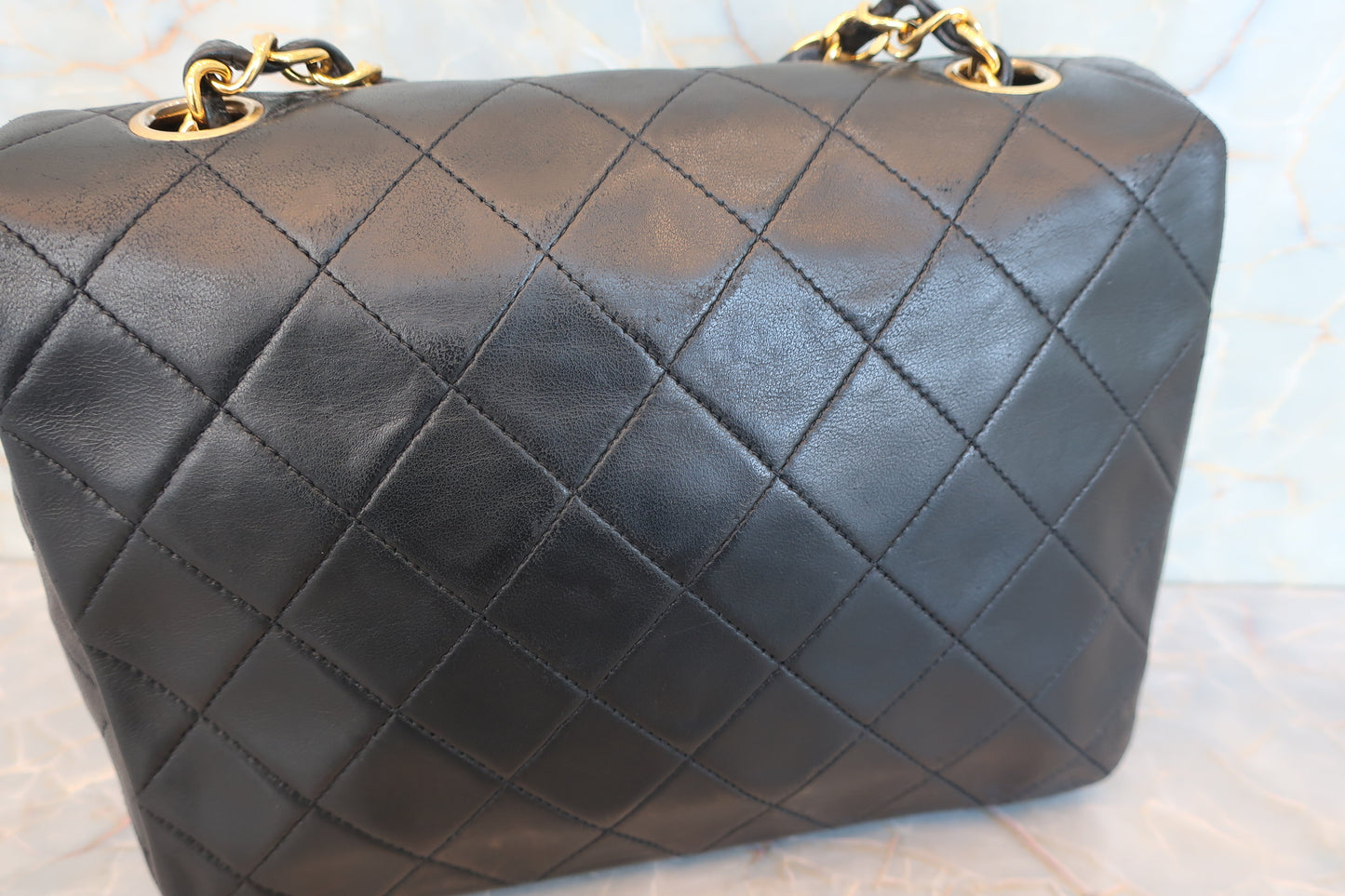 CHANEL/シャネル ミニマトラッセシングルフラップチェーンショルダーバッグ ラムスキン ブラック/ゴールド金具 ショルダーバッグ 700070218